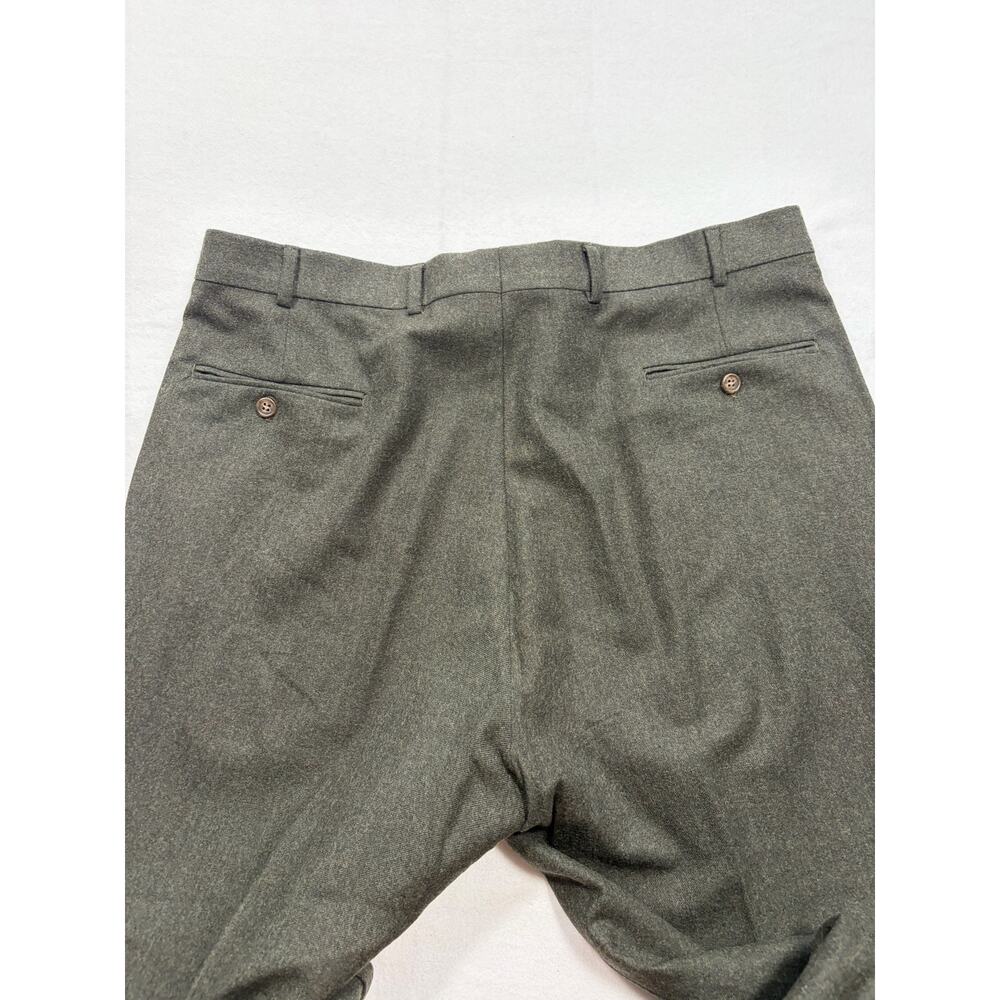 Brooks Brothers Brooksease Olive Green Dress Pants Mens 38 Cuffed Wool Blend - Picture 8 of 11